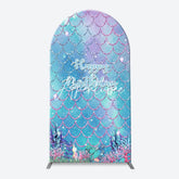 Aperturee - Sparkle Scales Coral Mermaid Arch Birthday Backdrop